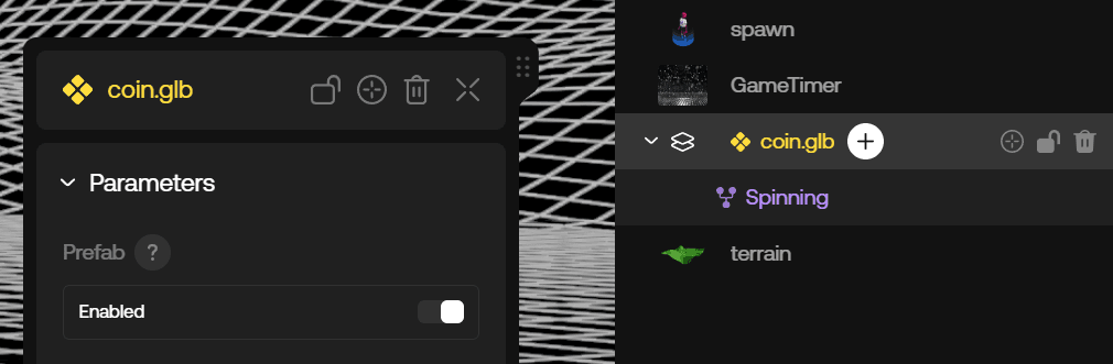 Coin Spinning Prefab Enabled